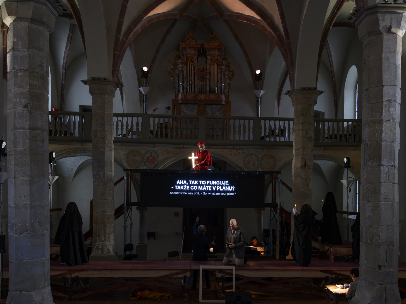 Philip Glass: Proces, kostel sv. Václava v Ostravě, 9. října 2025 – Josef Škarka, Jiří Hájek (foto Martin Popelář)