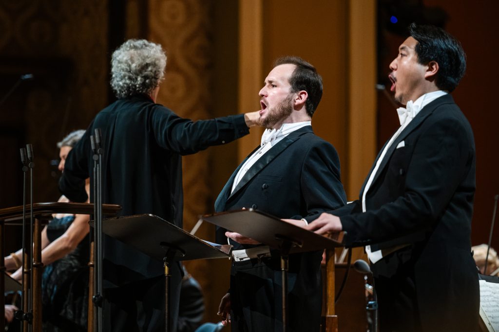Semjon Byčkov, Eric Finbarr Carey, Jongmin Park, Česká filharmonie, 18. března 2026, Rudolfinum, Dvořákova síň, Praha (zdroj Česká filharmonie, foto Jan Kantor)