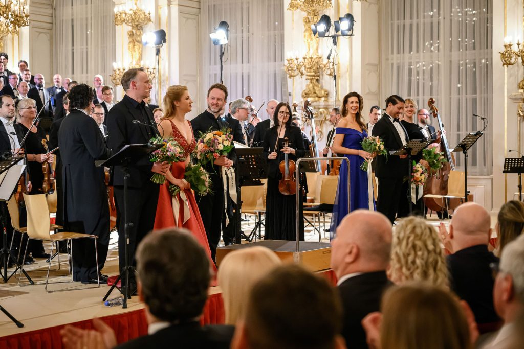 Francouzský večer na Hradě, 18. března 2026, Pražský hrad - Španělský sál, Praha – Lukáš Vasilek, Kateřina Kněžíková, Štěpánka Pučálková, Sébastien Dutrieux (foto Petra Hajská)