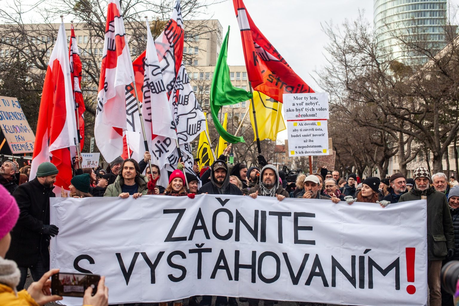 Protestní průvod kvůli zásahům do kultury v Bratislavě, 31. března 2026 (foto Andrea Kalinová)