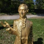 Zlatá plastika Wolfganga Amadea Mozarta (zdroj Stiftung Mozarteum Salzburg)