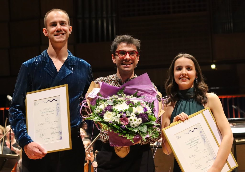 Ethan Nylander, Federico Altare, Sofía Patterson-Gutiérrez (zdroj Carl Nielsen International Competition)