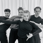 Nataša Novotná: L.EGO, Bohemia Balet, zkouška – Robert Koch, Anna Tkadlčíková, Luisa Brychcínová, Matěj Šimůnek (zdroj Bohemia Balet)