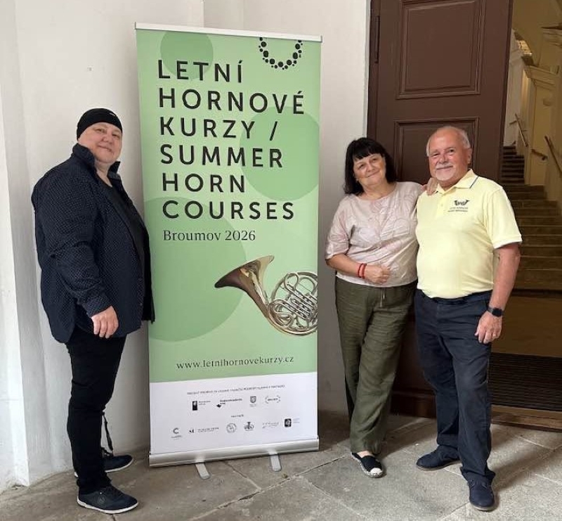 Zuzana Rzounková, Jana Goliášová, Jindřich Petráš, Letní hornové kurzy 2026, Broumov (zdroj Zuzana Rzounková)