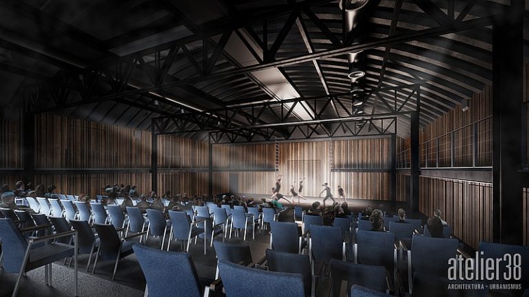 Ateliér 38: vizualizace pavilonu G / Bílý dům na Černé louce (zdroj Národní divadlo moravskoslezské)