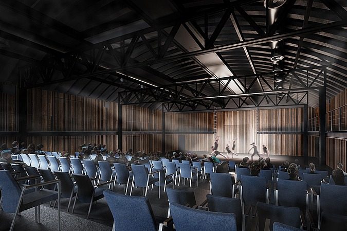 Ateliér 38: vizualizace pavilonu G / Bílý dům na Černé louce (zdroj Národní divadlo moravskoslezské)