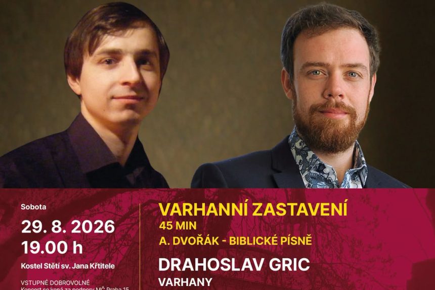 Dvořákův festival: Pozvánka na koncert Varhanní zastavení (zdroj Dvořákův festival)