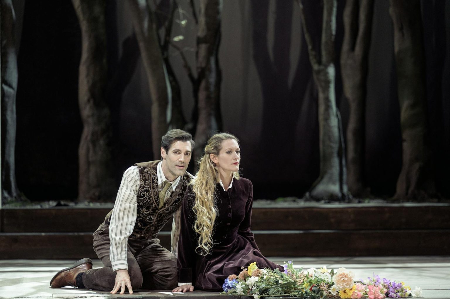Claude Debussy: Pelleas a Melisanda, Národní divadlo, Praha – David Oller a Arnheiður Eiríksdóttir (foto Petr Neubert)