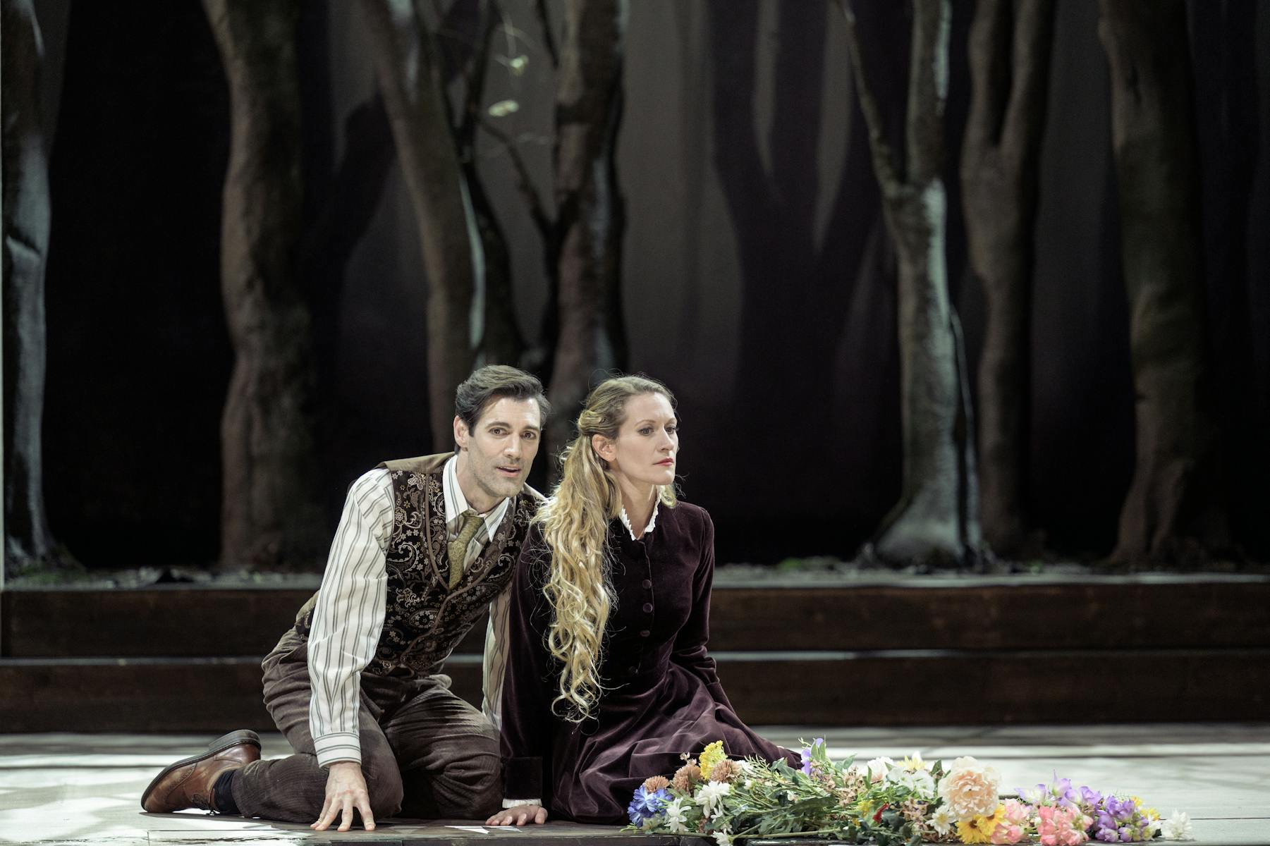 Claude Debussy: Pelleas a Melisanda, Národní divadlo, Praha – David Oller a Arnheiður Eiríksdóttir (foto Petr Neubert)