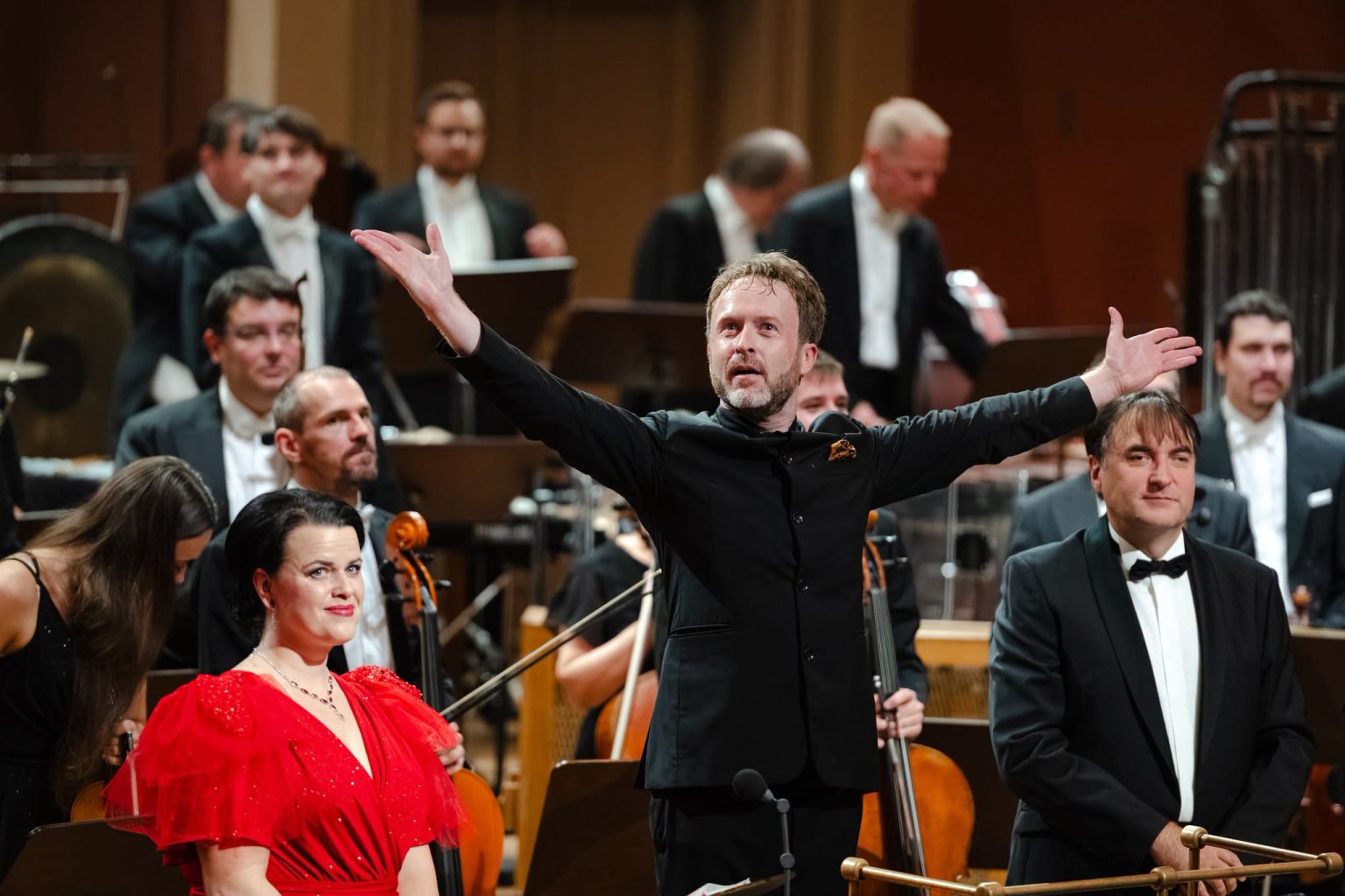 Pražský filharmonický sbor: Cantiamo!, 13. října 2026, Dvořákova síň, Rudolfinum, Praha – Veronika Rovná, Lukáš Vasilek a Svatopluk Sem (foto Jan Kantor)